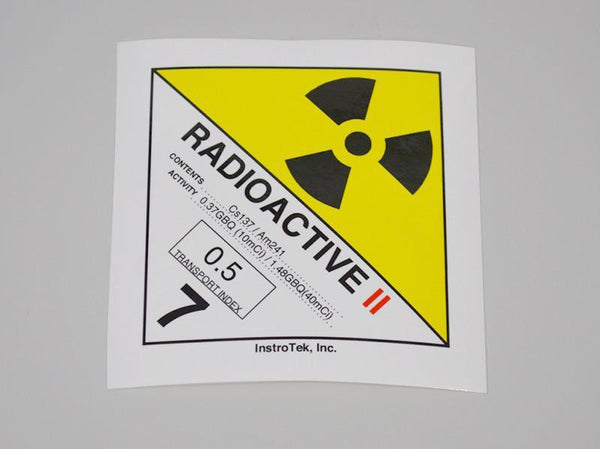 Yellow II Transport Label - Xplorer 3500 - 0.37GBQ(10mci) Cs 1.48GBQ w/TI - 0.5 - Rainhart