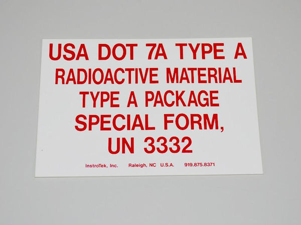 Type A Label - Non RQ for Troxler 4640 - Rainhart