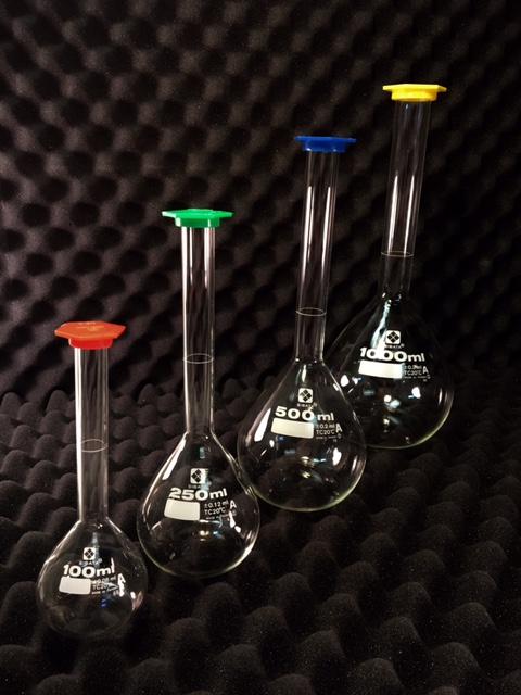Volumetric Flask with Snap Cap Available in 100ml. 250ml, 500ml, and 1000ml - Rainhart